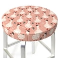 thumbnail image 3 of Balery goose bird and daisy Pattern Round Bar Stool Seat Covers Velvet Fabric Adjustable Protects from Scratches and Stains for 14-17 Inch Chair-13 inch, 3 of 7