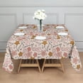 thumbnail image 3 of Breast Cancer Awareness Pink Ribbon Floral Pattern Square Tablecloth,Waterproof Square Table Cover,Wipeable Spillproof Washable Table Cover for Home Kitchen Party Decor 52"x52"(132x132cm), 3 of 6
