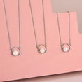 thumbnail image 1 of Cadena de clavícula pequeña con cuentas de concha circulares de plata de ley 925, joyería de plata, 1 of 2
