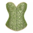 thumbnail image 2 of Tops de corsé Prolriy para mujer, conjuntos de top de corsé con bustier para mujer, faja de cintura de satén negro, tops góticos de talla grande, tops de mujer verdes XS, 2 of 4