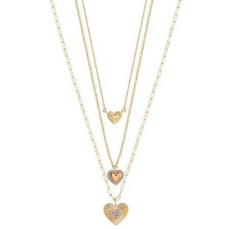 Jessica Simpson Fashion Gold Metal Layer Heart Necklace