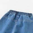 thumbnail image 3 of SonxaHe Infant Girl Jeans Embroidered Straight Leg Stretch Waist Jeans Children Loose Streetwear Fall Denim Pants Blue,Sized 18-24 M, 3 of 8