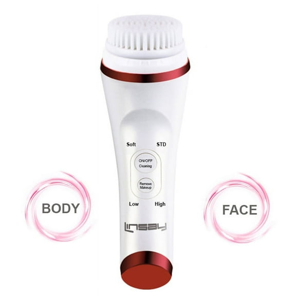 LINSAY UltraSonic Facial & Body cleansing Brush with Temperature control