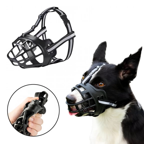 GASTROPOD Mesh Muzzle, Barking Muzzle, Dog Anti-Bite Muzzle, Black, Size XL (Recommended for 70 - 110 lbs) - Suitable for Big and Energetic Dogs