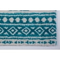 thumbnail image 2 of Ladole Rugs Stylish Contemporary Trellis Smooth Area Rug Carpet in Turquoise-Ivory, 2 of 4