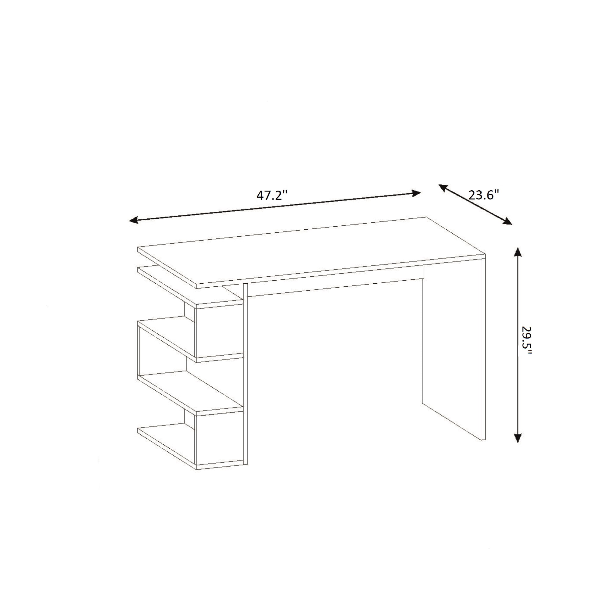 Ada Home Decor Furniture Multiple Tier White Saginaw Modern Desk