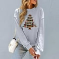 thumbnail image 5 of YUGYXL Christmas Sweatshirt Women Vintage Xmas Tree Print Shirt Plus Size Ugly Christmas Pullover Sweater Gray L, 5 of 6