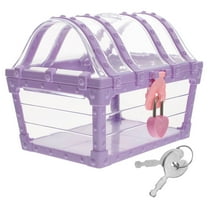 Luxshiny Elegant Purple Plastic Pirate Treasure Chest Box Keepsake Organizer for Storage