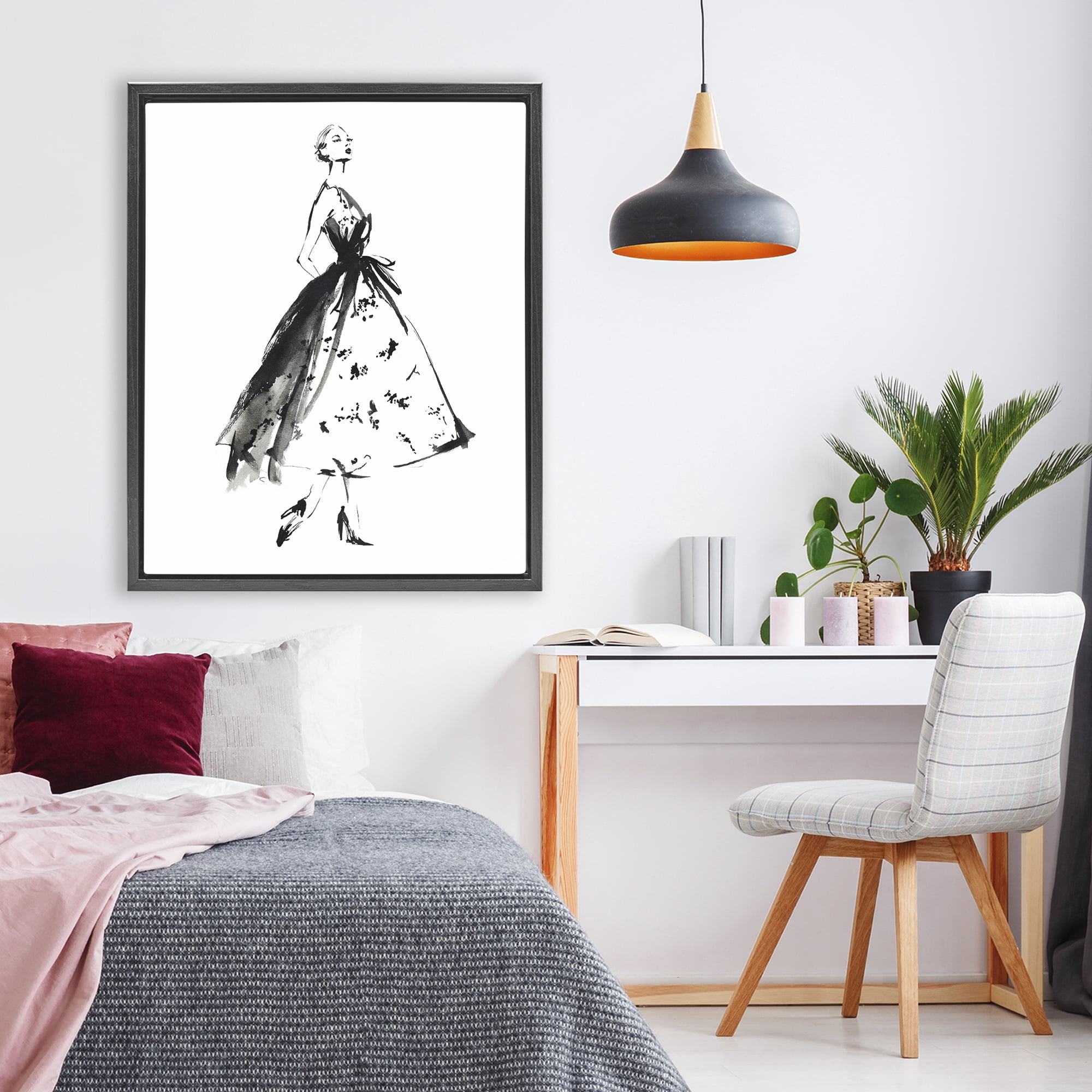 Stupell Industries Ethereal Couture Contour Black Framed Floater Canvas Wall Art, design by Svetlana Aleynikova