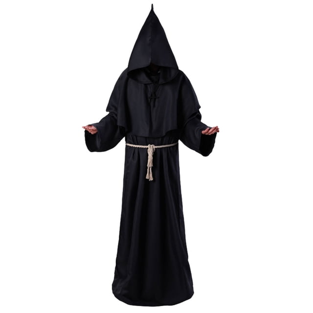 Sonducket Disfraz de Cosplay Medieval de moda para mujeres y hombres, mujeres, hombres, disfraz de vestido Medieval de Halloween Disfraces de disfraces negro S