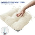 thumbnail image 6 of Chair Cushions for Dining Chairs Set of 4, Kitchen Chair Cushions, Chair Pads with Ties and Non Slip Backing, Tufted Memory Foam Seat Cushion 4 Pack, 15.5" x 15.5" x 4", Cream, 6 of 7