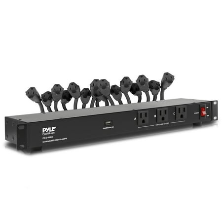 Pyle 19” Rack Mount Power Conditioner, 3600 Watt Heavy-Duty Power Supply with 18 Outlets for Pro Audio & AV Equipment