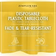 thumbnail image 2 of Shiyou-Nappe en Plastique Premium Jaune Jetable (6 Pack) Nappe Ronde (84 Po) Nappe de Fête Jetable, Nappe Ronde Parfaite pour Toute Table jusqu'à 6 Pieds, 2 of 4