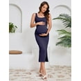 thumbnail image 4 of Yesfashion Women Butterluxe Sleeveless Tank Maternity Dress Split Ruched Pregnancy Square Neck Bodycon Casual Baby Shower, 4 of 7