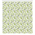 thumbnail image 2 of Botanical Shower Curtain, Leafy Branches and Herbs on a Plain Background, Fabric Bathroom Set with Hooks, 69W X 70L Inches, Olive Green Yellow Green Dark Taupe and White, by Ambesonne, 2 of 2