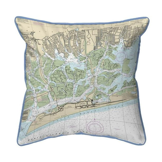 Betsydrake ZP12352 E. Shinnecock Bay to Rockway Inlet S. Oyster Bay, NY  Nautical Map Extra Zippered Pillow - Large