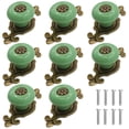 thumbnail image 1 of Pomos de cerámica retro para gabinete, [paquete de 8] pomos vintage para cajones con placa trasera, pomos decorativos para cocina (verde, 8 piezas), 1 of 5