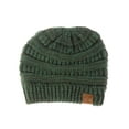 thumbnail image 4 of NYfashion101 Exclusive Unisex Two Tone Warm Cable Knit Thick Slouch Beanie Cap - Olive Mix, 4 of 4