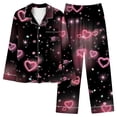 thumbnail image 1 of jovatis Ensembles Deux Pièces pour Femmes Femmes Décontracté Saint-Valentin Blouse à Manches Longues Imprimée Pantalon Mode Pyjama Ensemble, 1 of 2