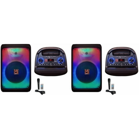 2 MR DJ CUBE12 12 Rechargeable Portable Bluetooth Karaoke Speaker with Party Flame Lights Microphone TWS USB FM Radio
