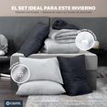 thumbnail image 2 of Set de Edredón con Fundas de Almohada y Sábana de Cajón Ideal para Invierno (Gris - Gris Oscuro, Matrimonial), 2 of 4