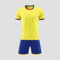 thumbnail image 2 of CYRBOKO Boy's Athletic Outfit Sets, Short Sleeve Quick-dry Crewneck Elastic Waist Sports T-Shirt with Shorts Yellow Size 8-9 T, 2 of 4