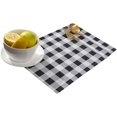 thumbnail image 2 of Black White Buffalo Plaid Indoor Placemat Set of 6, Non-Slip Placemats for Kitchen/Dining Table/BBQ/Patio/Parties, 12"x18" Washable Durable Cotton-Linen Table Mats, Farmhouse Check, 2 of 6