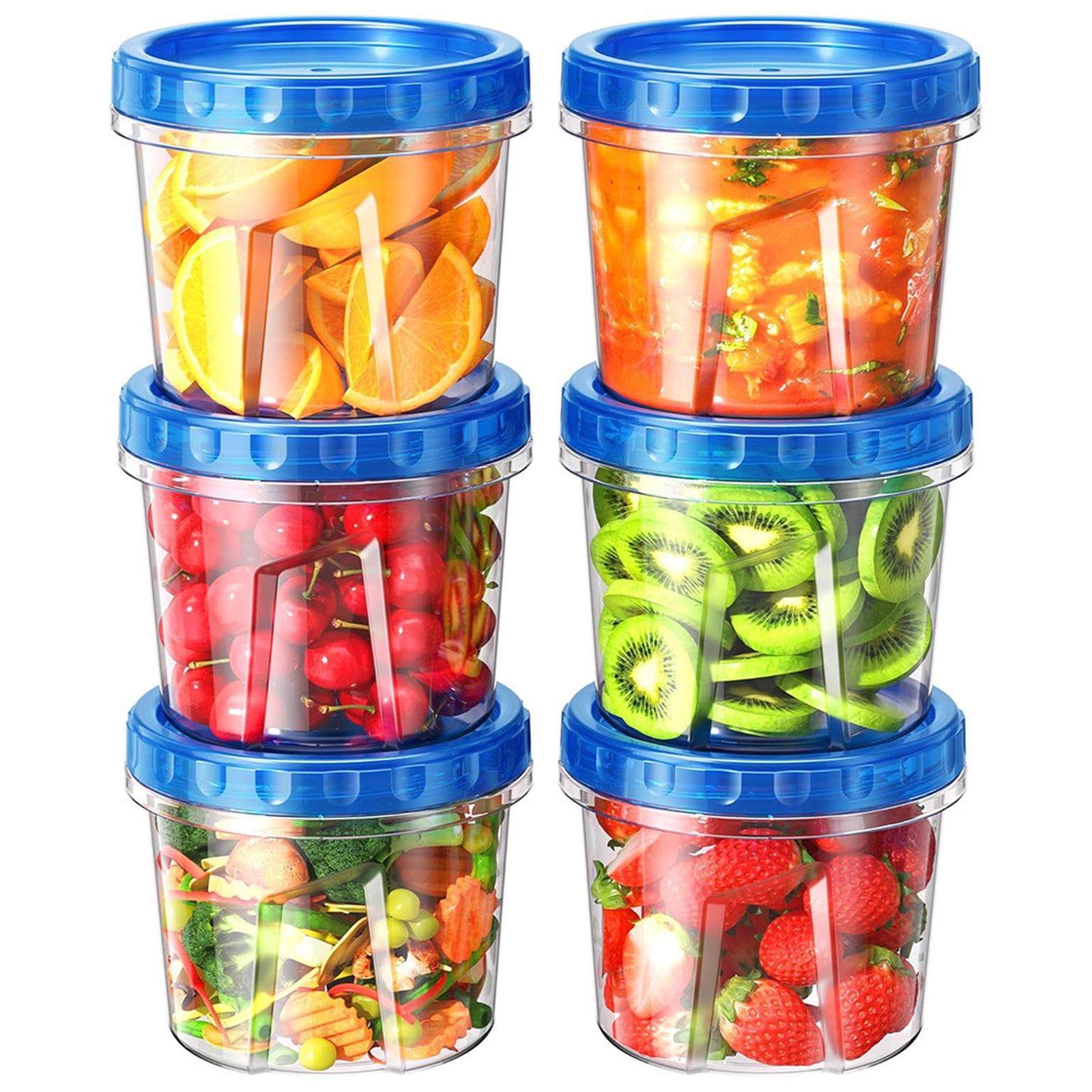 Round Plastic Food Storage Container Set, Airtight Leak-Proof Meal Prep Box, Microwave Freezer Fridge Safe for Food Storage and Kitchen Organization
