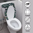 thumbnail image 3 of HELLHERO Bathroom Toilet Lid Cover Set 2 Piece Set Elastic Fabric Dustproof for Family Floral Pattern, 3 of 8
