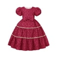 thumbnail image 1 of WEAIXIMIUNG Robes pour Invité de Mariage Enfants Filles Imprimés Manches Courtes Fête Style Cour Vêtements, 1 of 5