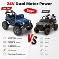 thumbnail image 6 of 24V Jeep Wrangler Rubicon Ride On Car 2 Seaters for Big Kids, Powered Ride On w/4 Wheels Spring Suspension, Parent Remote Control, LED Lights, Bluetooth, MP3, Ride On Toy for Ages 3-8, 6 of 9