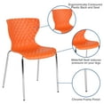 thumbnail image 6 of Flash Furniture 4 Pack Lowell Contemporary Design Orange Plastic Stack Chair, 6 of 13