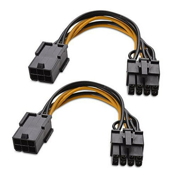 Cable Matters (2-Pack) 6-Pin PCIe to 8-Pin PCIe Adapter Power Cable - 4 Inches