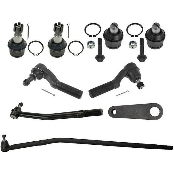 Front Ball Joint Tie Rod End Pitman Arm Kit 9 Piece - Compatible with 2008 - 2014 Ford E-150 2009 2010 2011 2012 2013