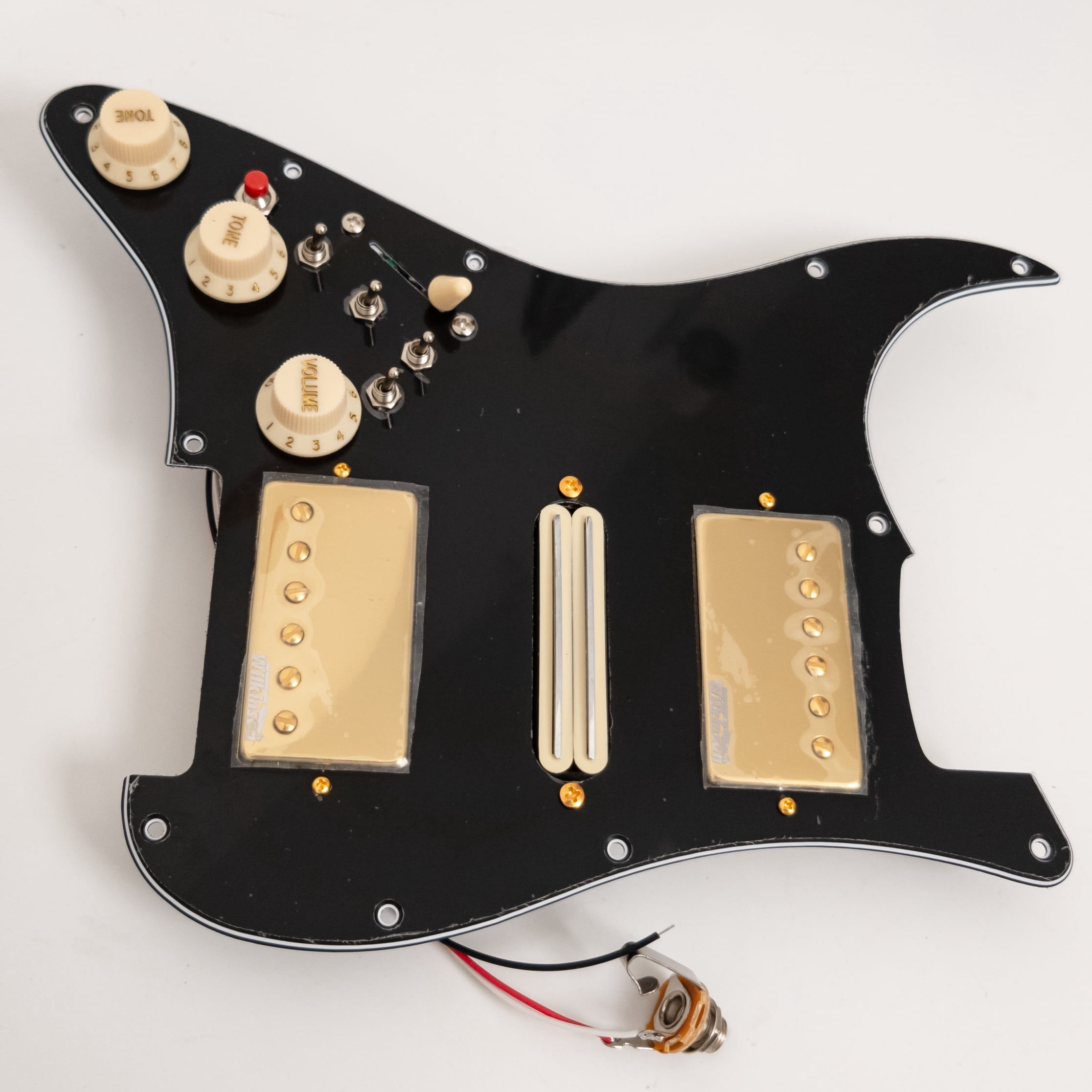 eft Handed Guitar Prewired Loaded Pickguard for Fender Strat Guitar with Coil Splitting Wilkinson Alnico 5 Humbucker Pickups Set for Electric Guitars Replacement Parts