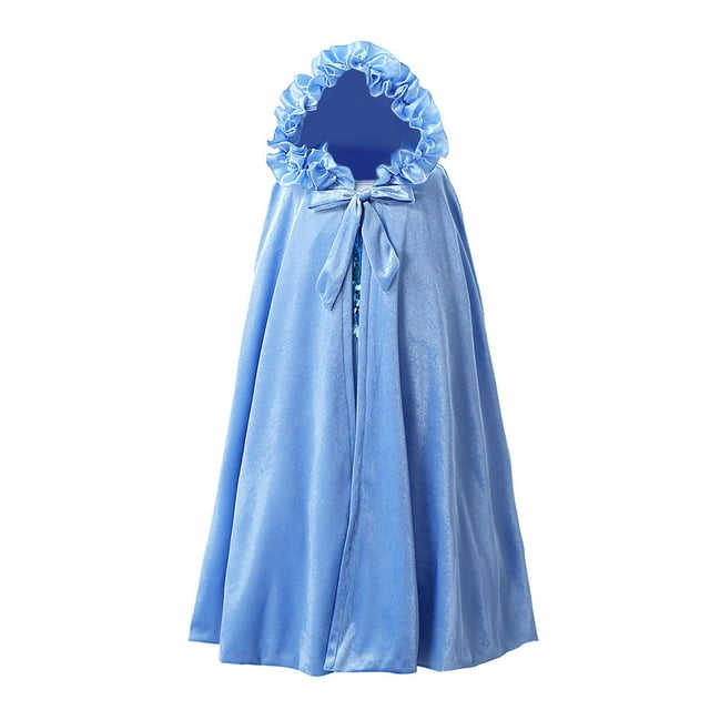 Kawell Princess Cape, Cape Longue à Capuche Bleue Princess, Déguisements pour Filles 6-12 Ans