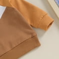 thumbnail image 4 of Okbabeha Newborn Baby Boy Clothes Toddler Fall Winter Outfits Color Block Sweatshirt Elastic Waist Pants Casual Clothing, 4 of 7