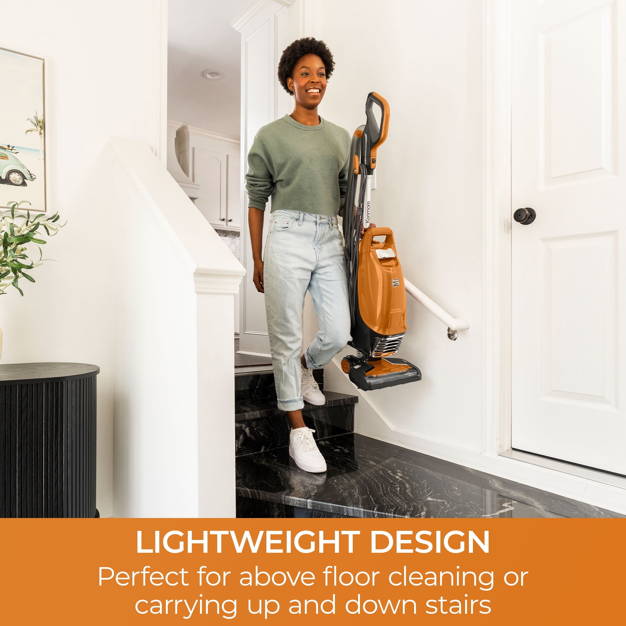 Kenmore Intuition® Upright Vacuum, Bagged, Pet Friendly, Lift-up Canister, No-Touch Bag, AllergenSeal HEPA, BU4019, Orange