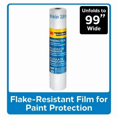 3M Hand-Masker Advanced Masking Film, 99 in x 90 ft x .35 mil 2.51 m x 27.4 m x .00889 mm