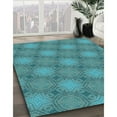 thumbnail image 3 of Ahgly Company Machine Washable Indoor Round Transitional Dark Cyan Green Area Rugs, 8' Round, 3 of 7