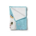 thumbnail image 2 of Cat Soft Flannel Fleece Throw Blanket, Graphical Watercolor Style Fluffy Kitten with Flowers and a Party Hat, Cozy Plush for Indoor and Outdoor Use, 70" x 90", Pale Blue and Multicolor, by Ambesonne, 2 of 5