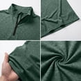 thumbnail image 4 of vdgthytj Workout Shirts for Men Short Sleeve Quarter Zip Neck Lightweight Breathable Solid Gym Athletic Pullover, 4 of 7