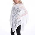 thumbnail image 6 of Summer Clearance Sale! Pitauce Cover Up for Women Solid Color Hollow Out V Neck Crochet Poncho Knitting Cape Asymmetric Hem Shawl Versatile Wrap Tops, 6 of 7