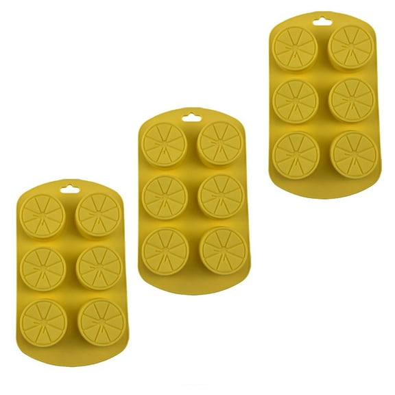 3 Pieces Fruit Shaped Silicone Mold 6 Cavity Lemon Slice Silicone Mold for Handmade SoapCake Decorating DIY Fondant Candy Making Chocolate Pudding