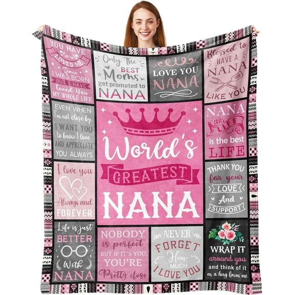 Nana Gifts, Nana Birthday Gifts, Gifts for Nana, Nana Gifts from Grandkids Granddaughter Grandson, Nana Mothers Day/Christmas/Birthday Gift, Best Nana Gifts, Bana Gift Blanket 60x50in