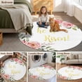 thumbnail image 2 of Round Rug 3ft Area Rug, Spring Watercolor Floral Art Area Rugs for Living Room Bedroom, He Is Risen Floor Mat Non-Slip Non-Shedding Carpet Indoor Accent Rugs, 2 of 9