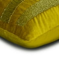 thumbnail image 2 of The HomeCentric Decorative Chartreuse Green Pack of 2, 12"x20" (30x50 cm) Lumbar Pillow Cover, Velvet Beaded Oblong Pillow, Striped Pattern Modern Style - Sparkling Stripe Chartreuse, 2 of 3