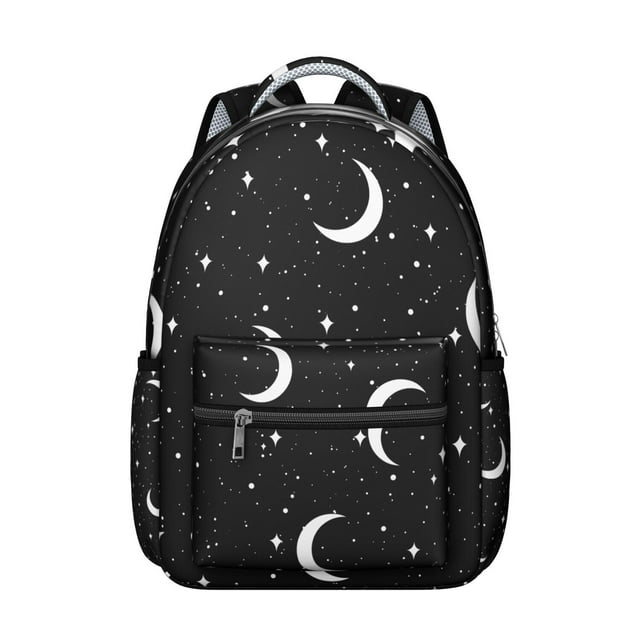 Steampunk Gothic Student Backpack Durable Waterproof School Bag with Dark Celestial Elements Print, Breathable Padding, Adjustable Straps for Outdoor Adventures and Commuting