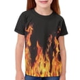 thumbnail image 3 of Garronmavis Orange Flame T-Shirts for Kids 9-10 Boys Girls Summer Short Sleeve Crewneck Shirts Lightweight Casual Sport Streetwear Tops Comfy Everyday Shirts for School & Play, 3 of 6