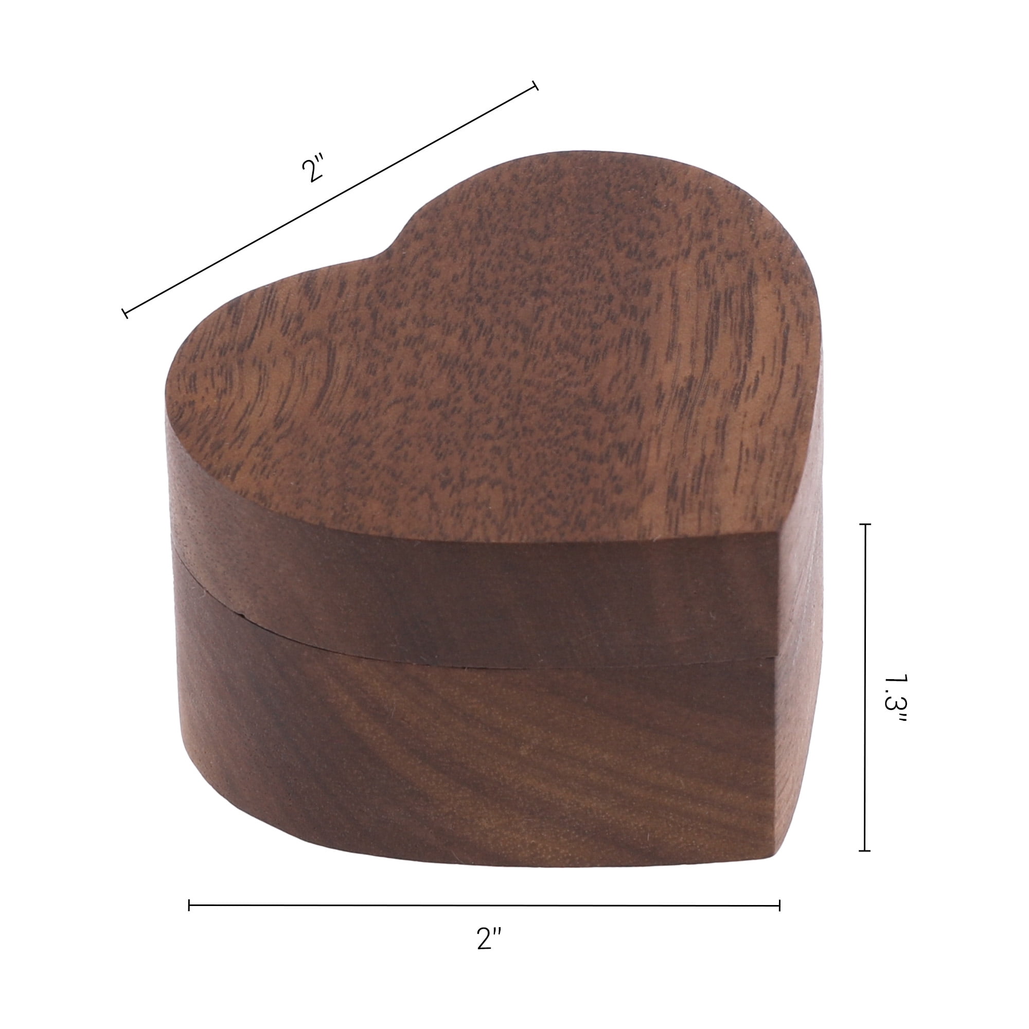 Unique Bargains Wood Ring Box Jewelry Storage with 2 Slots for Proposal Black